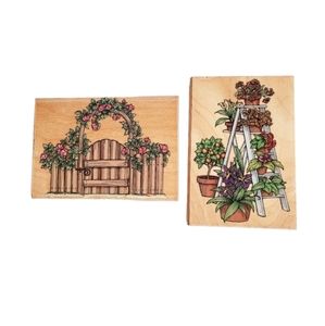 Two Hero Arts Floral Rubber Stamps 4" x 2.75"